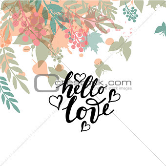 Vector illustration of Hello Love   with the inscription for pac