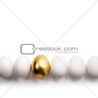 white eggs and Golden egg