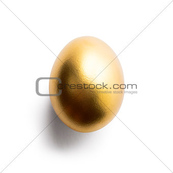 Golden egg on white background