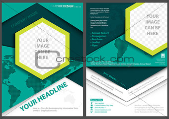 Flyer Template with World Map Background