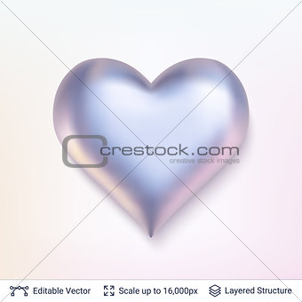 3D Heart shape with shadows and highlights.