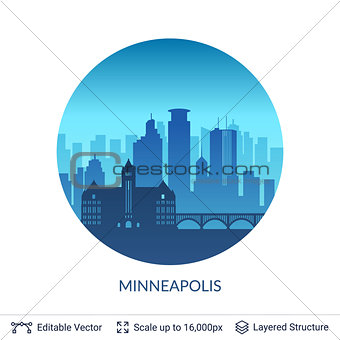 Minneapolis famous city scape.