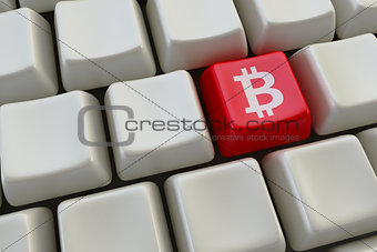 Computer keyboard with bitcoin buttons