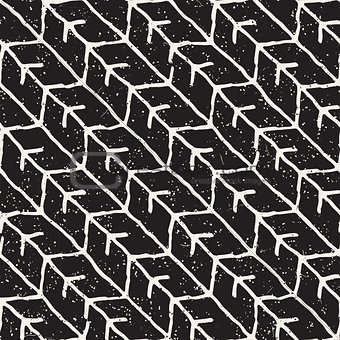 Simple ink geometric pattern. Monochrome black and white strokes background. Hand drawn ink texture for your design