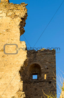 A fragment of the ruined tower in an old fortress.