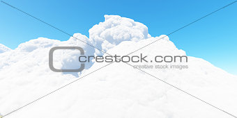 Blue sky with white clouds 3d render