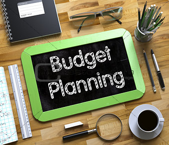 Small Chalkboard with Budget Planning Concept. 3d