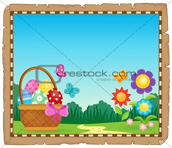 Parchment with Easter basket theme 1