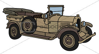 The vintage sand military open car