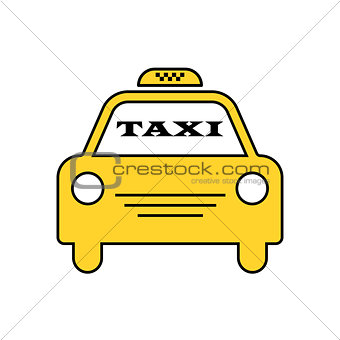 Yellow taxi car. Logotype for website, stickers and other