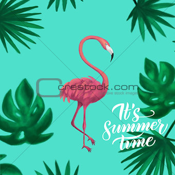 Summer Time Flamingo Card