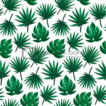 Tropical Leaf Seamless Pattern