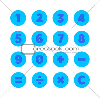 Numbers and Mathematical Symbols. Vector Icons