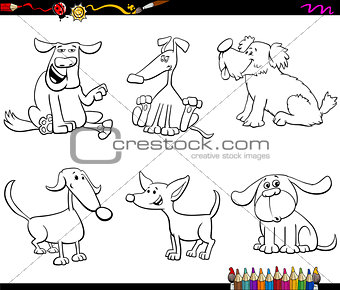 cartoon dog or puppy characters color book