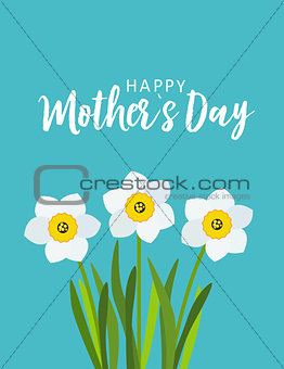 Happy Mother's day greeting card with Flowers background. Vector Illustration