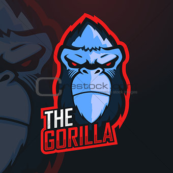 Gorilla Esport Mascot Logo Design vector