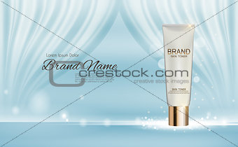 Design Cosmetics Product  Template for Ads or Magazine Backgroun