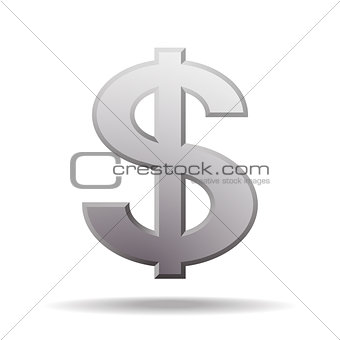 dollar symbol isolated on white