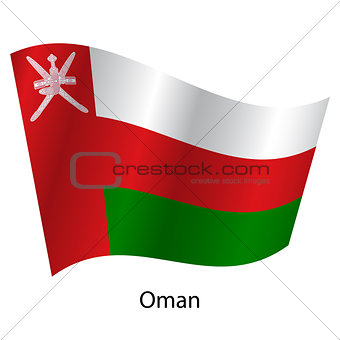Flag of the country Oman on white background. Exact colors
