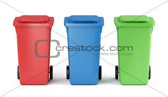 Colorful garbage bins