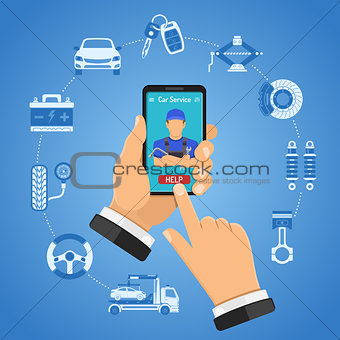 Online Car Services Concept