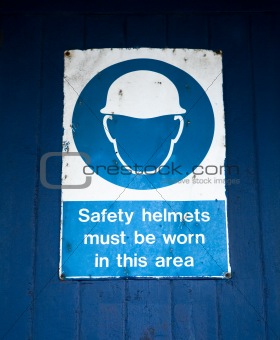 Safety Helmet Warning Sign
