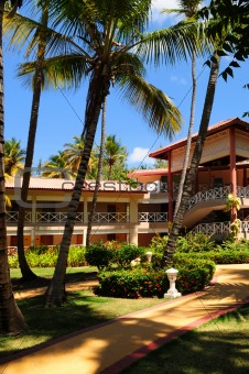 Hotel at tropical resort