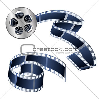 Vector illustration of videotapes and films isolated on a white 