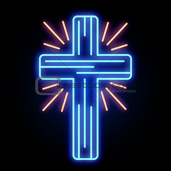 Neon Church Cross Light Sign