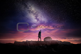Night Landscape And Milky Way