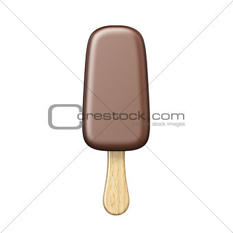 Chocolate popsicle 3D rendering illustration