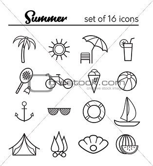 Summer icons set