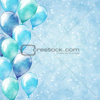 Blue balloons background