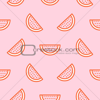 Watermelon icon hot pink seamless vector pattern.