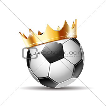 Soccer Ball in Golden Royal Crown