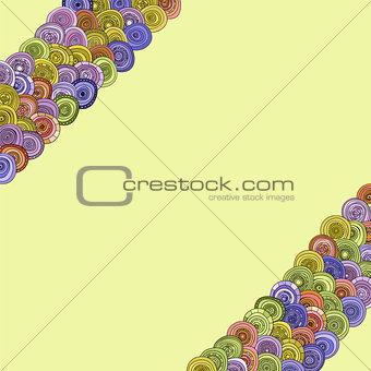 abstract vector vintage colored circles card