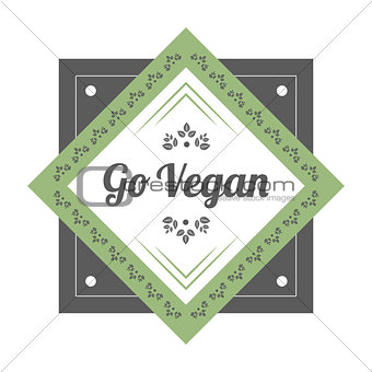 Go Vegan vintage icon