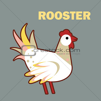 Domestic bird rooster simple