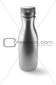 aluminium bottle on white background