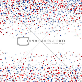 Stars confetti in red white and blue