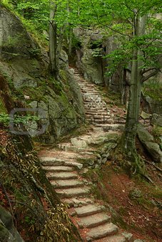 Stairs between rocks