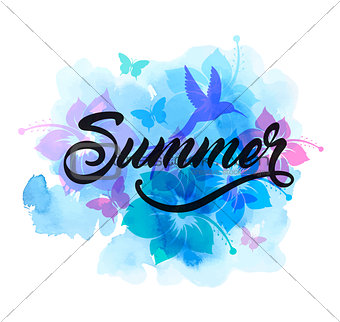 Blue abstract summer tropical background