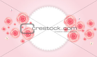 Romantic Love and Feelings Background Design with Frame for Your Text. Vector illustration