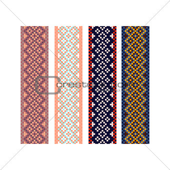 Beadwork border pattern design stripes.