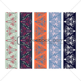 Embroidery pattern design tapes.