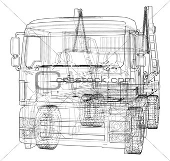 Garbage truck concept. Vector