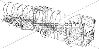 Truck with tank concept. Vector