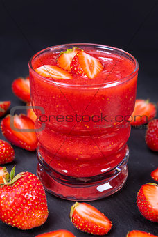 Strawberry in fresh smoothie 