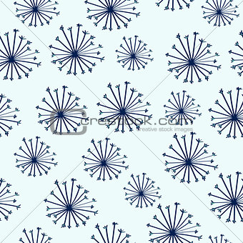 Doodle seamless pattern with dandelions