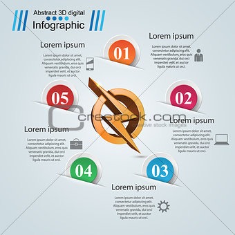 Lightning paper origami business infographic.